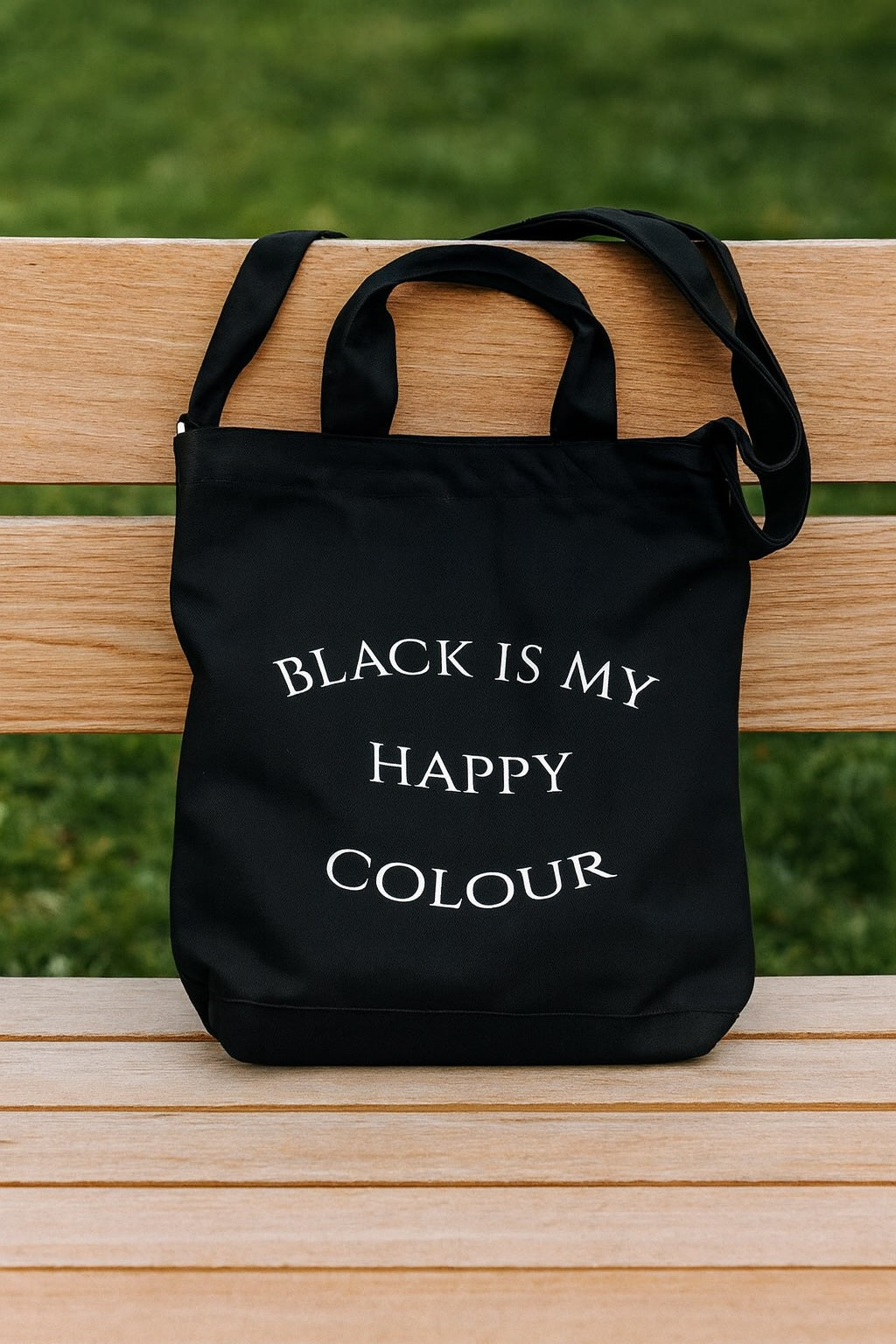 Black Is My Happy Colour Canvas Day Bag