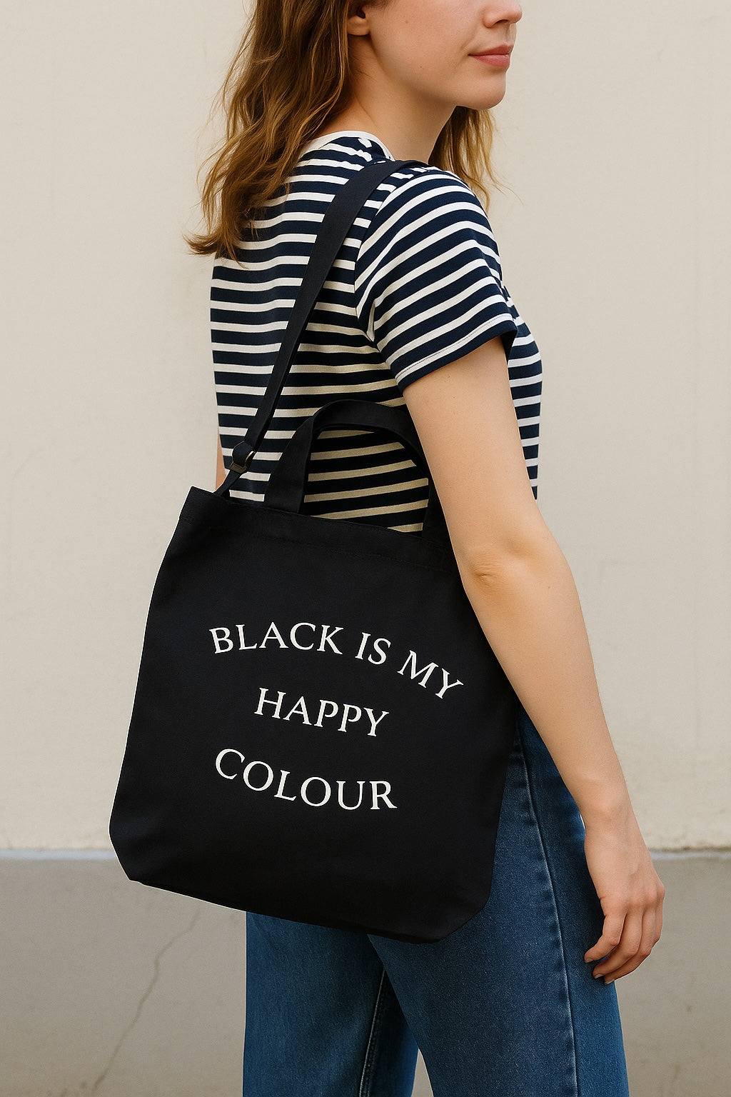 Black Is My Happy Colour Canvas Day Bag