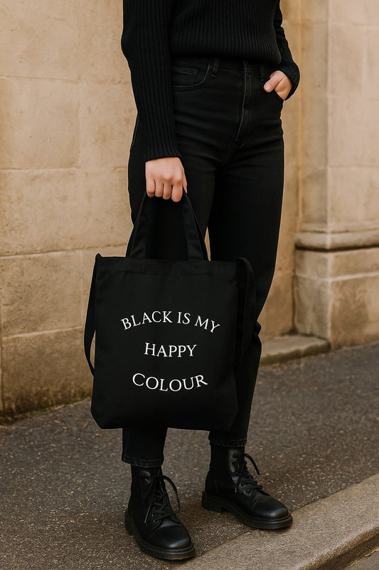 Black Is My Happy Colour Canvas Day Bag